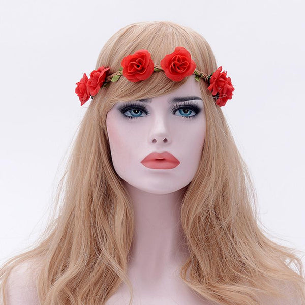 New Design Boho Headbands Hairband Women Ladies Floral Flower Festival Wedding Garland Head Band Beach Party Hair Accessories - lovell-shop