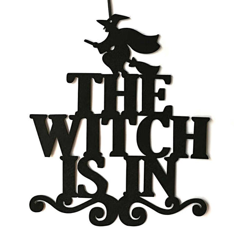 The Witch Is In Halloween Non-woven Hanging Witch Wall Door Decoration Halloween Party Supplies - lovell-shop