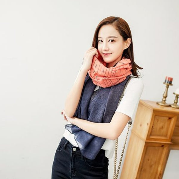 Vintage Print Scarf Women Autumn Cotton Wraps 2019 Ladies Tops Shawl Large Scarves Luxury Long Soft Scarves Stoles Female Poncho - lovell-shop