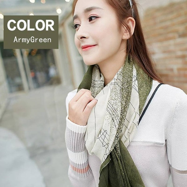 Vintage Print Scarf Women Autumn Cotton Wraps 2019 Ladies Tops Shawl Large Scarves Luxury Long Soft Scarves Stoles Female Poncho - lovell-shop