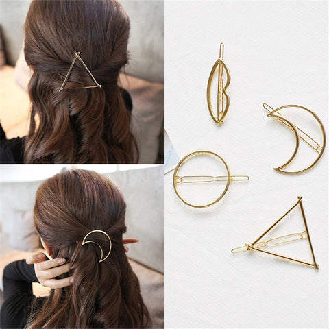 Fashion Woman Hair Accessories Triangle Hair Clip Pin Metal Geometric Alloy Hairband - lovell-shop