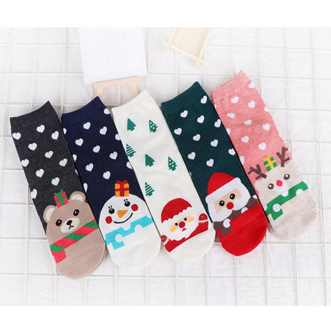 2019 Christmas Santa Claus Socks Women Cotton Short Elk Winter Socks Cartoon Deer Snow Man Cute Socks New Fashion New Year Gift - lovell-shop